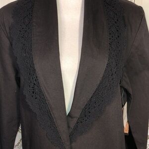 Cherokee an American Original Brown Denim Shawl Collar Boho Jacket S/S